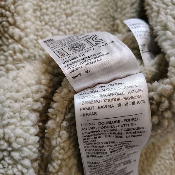 Levi’s Sherpa Lined Denim Trucker Jacket Women’s Large Blue Jean Coat Classic - Picture 7 of 9